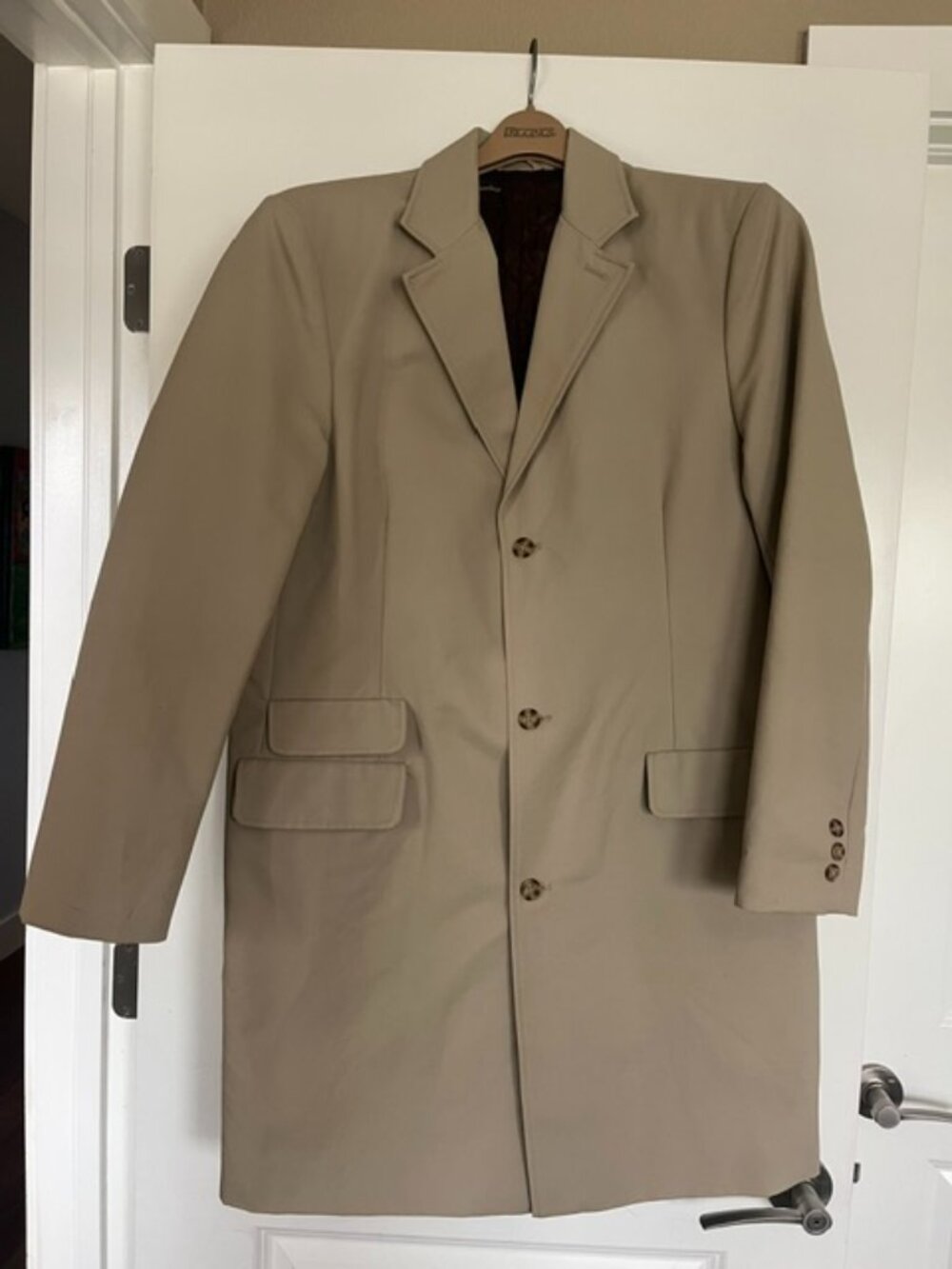 Perry Elllis Men's Trench, Tan, Size Medium
